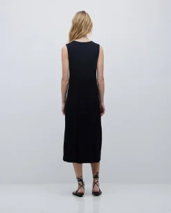 Vestido largo tirantes evasé negro