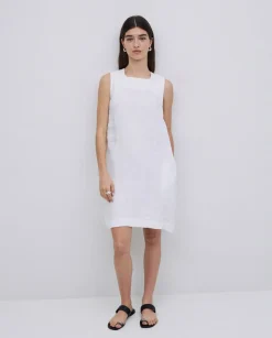 Vestido 100% lino blanco