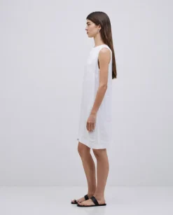 Vestido 100% lino blanco