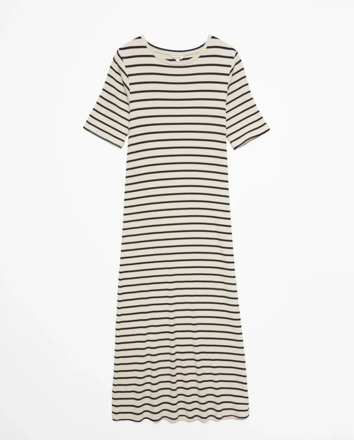 Vestido midi canalé rayas azul oscuro