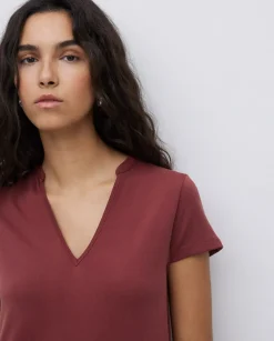Vestido midi manga japonesa granate