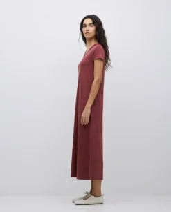 Vestido midi manga japonesa granate