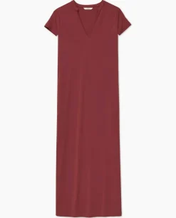 Vestido midi manga japonesa granate