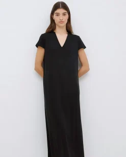 Vestido midi manga japonesa negro