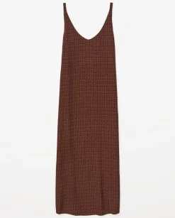 Vestido tencel pico chocolate
