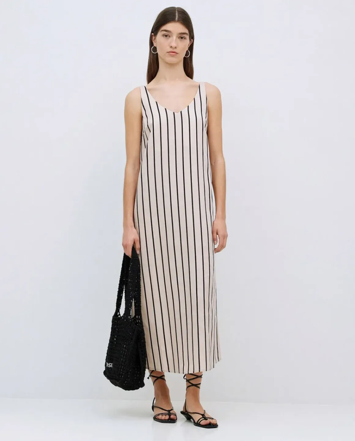 Vestido tencel pico crudo