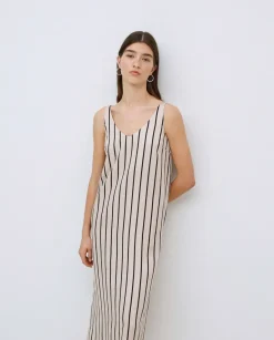 Vestido tencel pico crudo